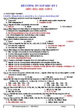 Đề cương ôn tập học kỳ I môn Hóa học khối 8